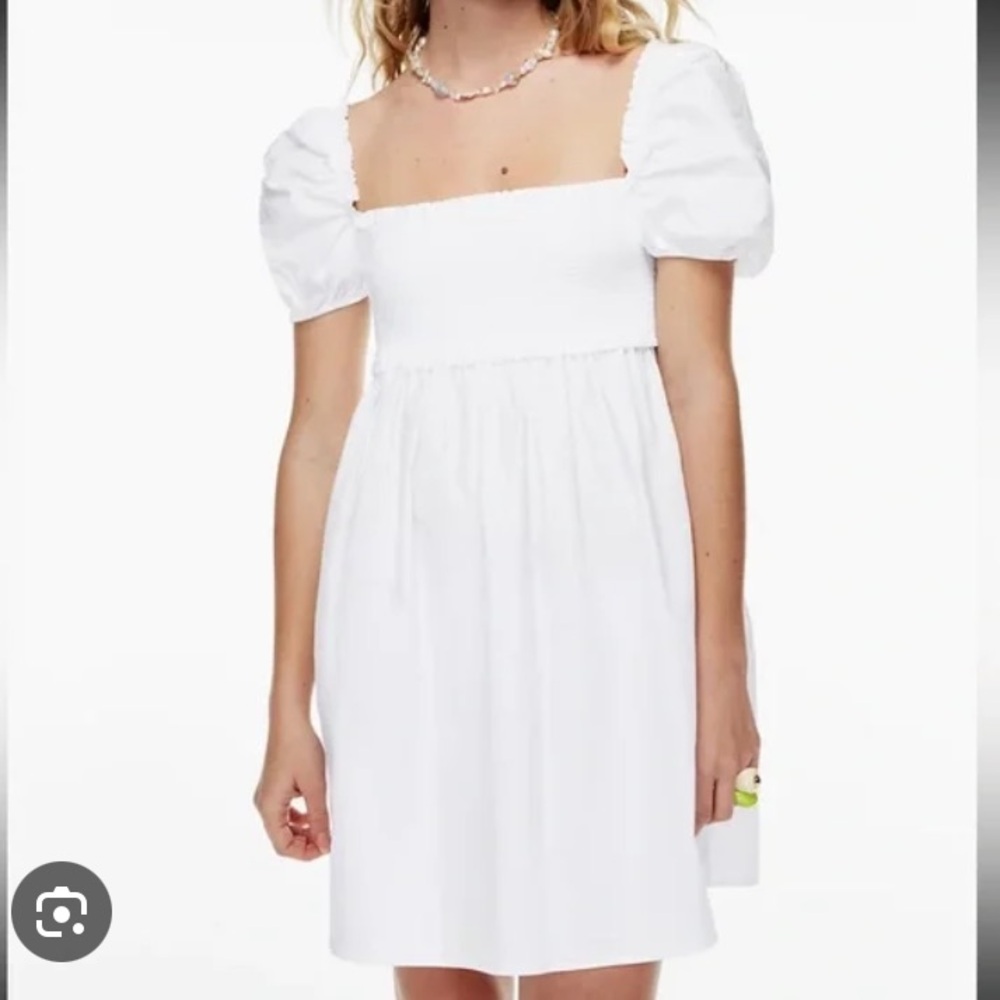 Aritzia Sunday Best Hadley poplin dress size Large puff sleeve babydoll NWT